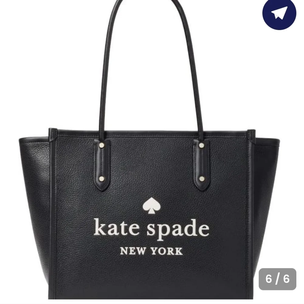 Kate Spade Ella Pebbled Black Leather Tote - Picture 2 of 9
